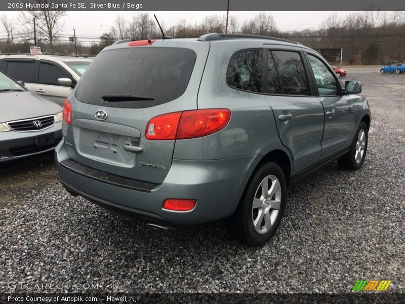 Silver Blue / Beige 2009 Hyundai Santa Fe SE
