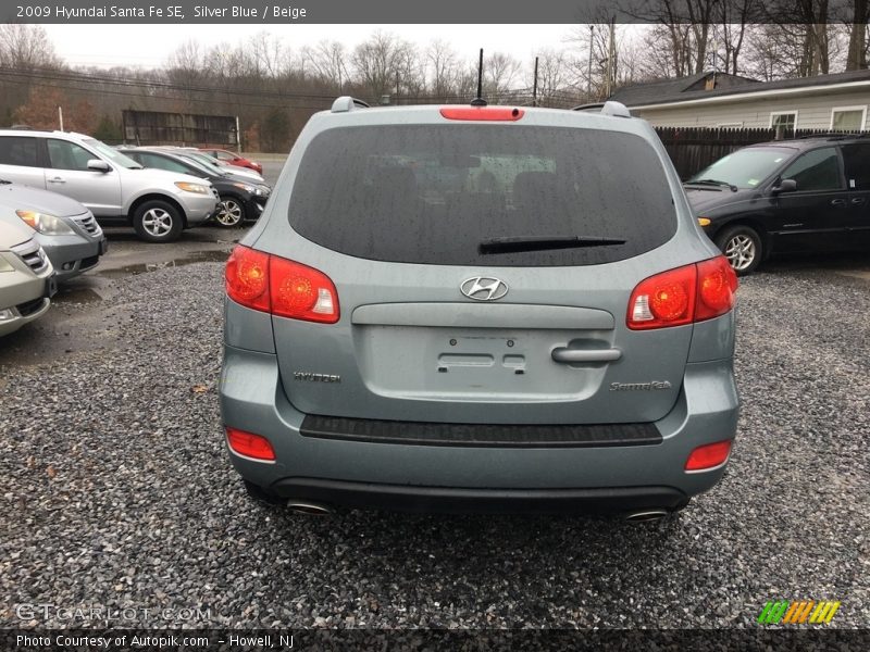 Silver Blue / Beige 2009 Hyundai Santa Fe SE