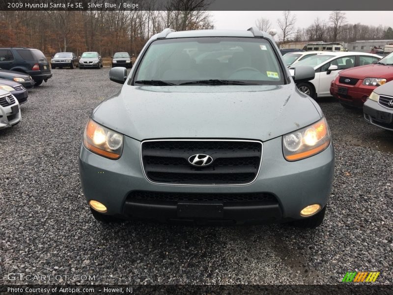 Silver Blue / Beige 2009 Hyundai Santa Fe SE