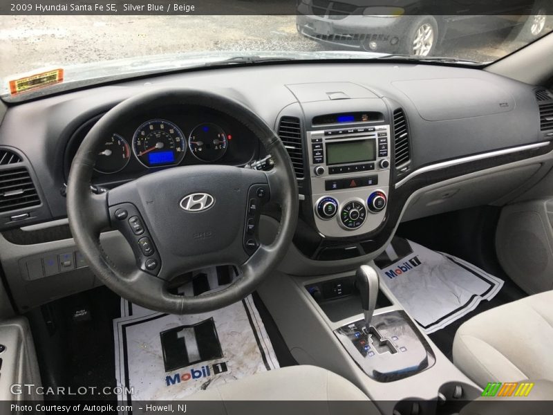 Silver Blue / Beige 2009 Hyundai Santa Fe SE