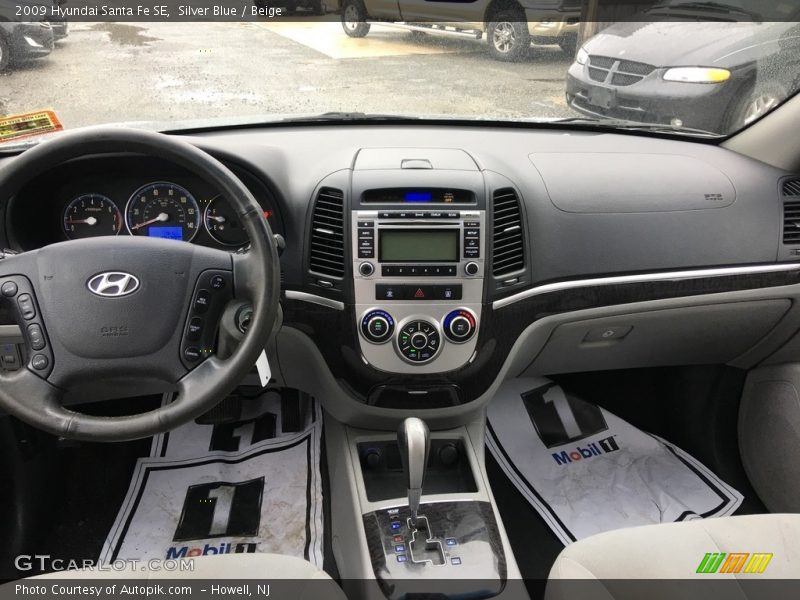 Silver Blue / Beige 2009 Hyundai Santa Fe SE