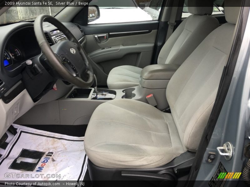 Silver Blue / Beige 2009 Hyundai Santa Fe SE