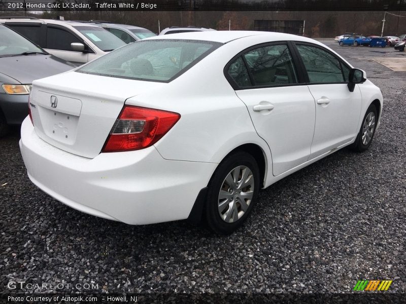 Taffeta White / Beige 2012 Honda Civic LX Sedan