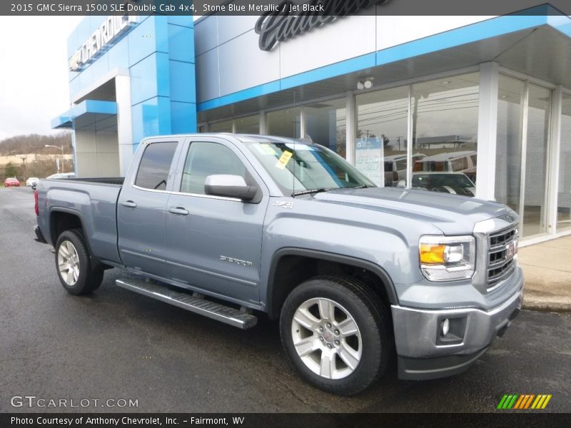 Stone Blue Metallic / Jet Black 2015 GMC Sierra 1500 SLE Double Cab 4x4