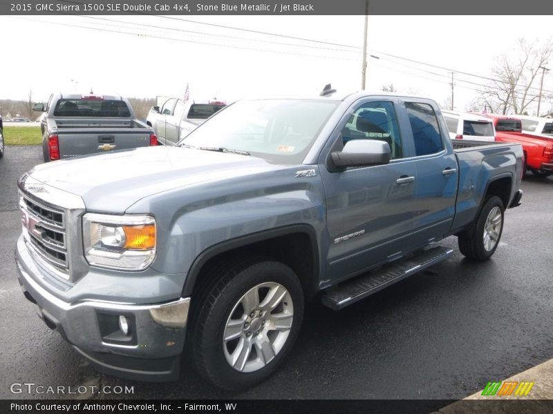 Stone Blue Metallic / Jet Black 2015 GMC Sierra 1500 SLE Double Cab 4x4