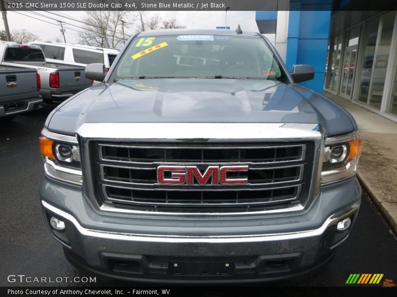 Stone Blue Metallic / Jet Black 2015 GMC Sierra 1500 SLE Double Cab 4x4