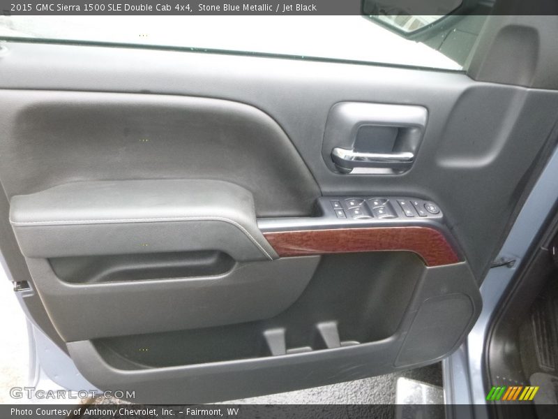 Stone Blue Metallic / Jet Black 2015 GMC Sierra 1500 SLE Double Cab 4x4