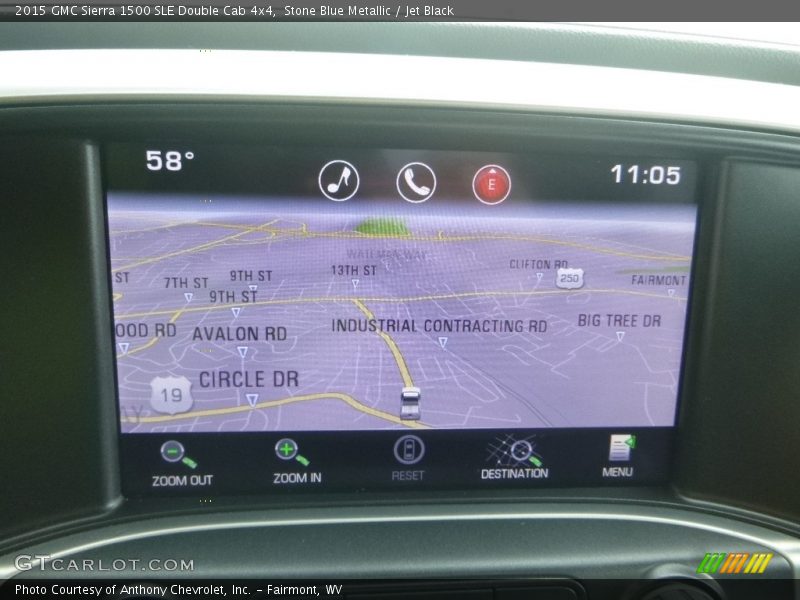 Stone Blue Metallic / Jet Black 2015 GMC Sierra 1500 SLE Double Cab 4x4