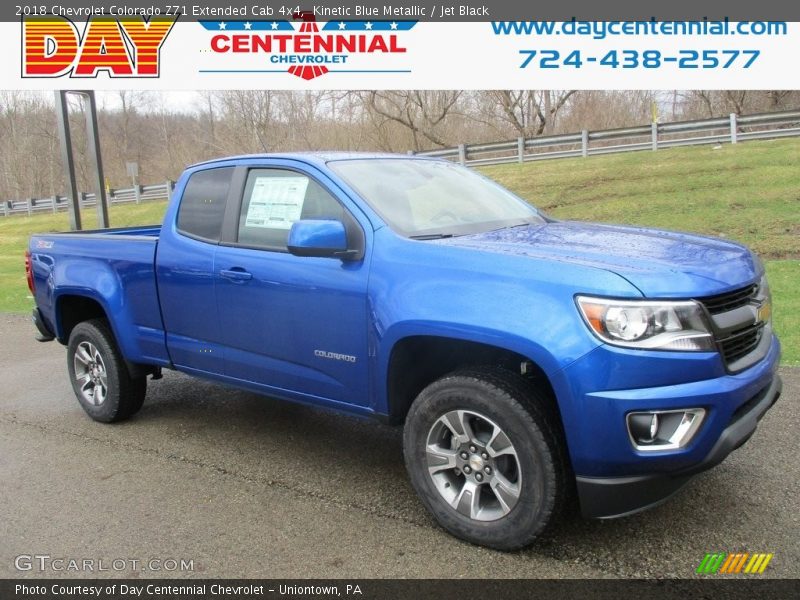 Kinetic Blue Metallic / Jet Black 2018 Chevrolet Colorado Z71 Extended Cab 4x4