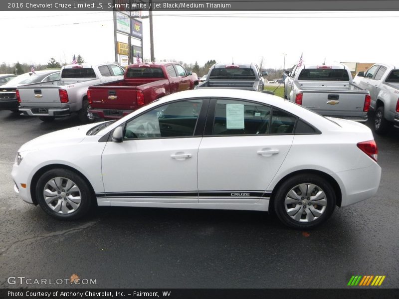 Summit White / Jet Black/Medium Titanium 2016 Chevrolet Cruze Limited LS