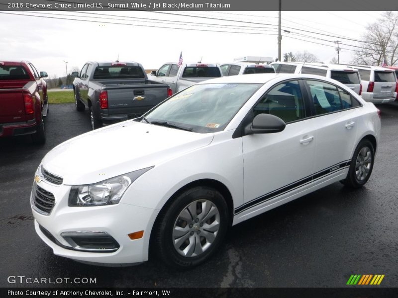 Summit White / Jet Black/Medium Titanium 2016 Chevrolet Cruze Limited LS