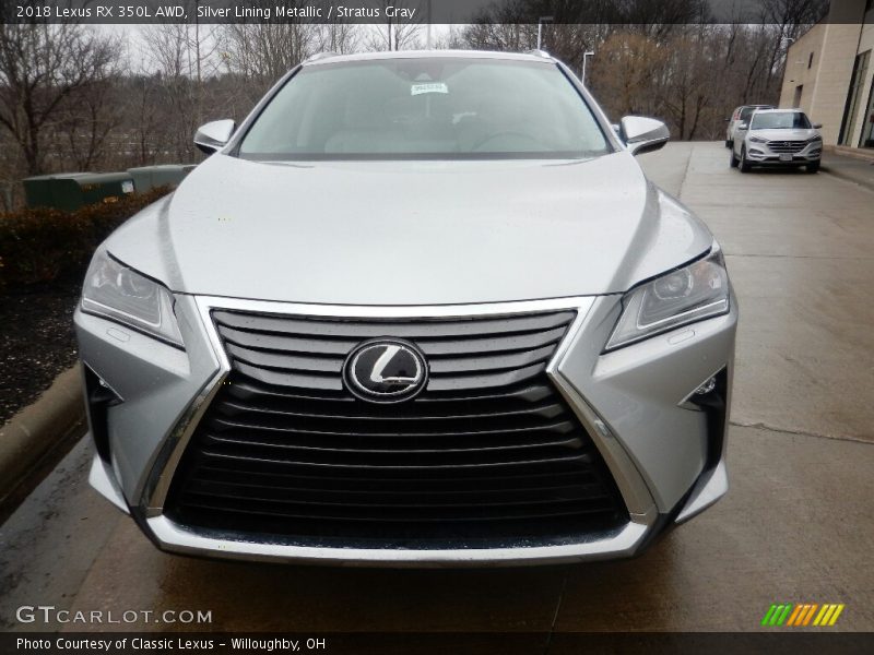 Silver Lining Metallic / Stratus Gray 2018 Lexus RX 350L AWD