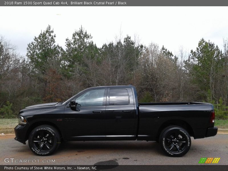 Brilliant Black Crystal Pearl / Black 2018 Ram 1500 Sport Quad Cab 4x4