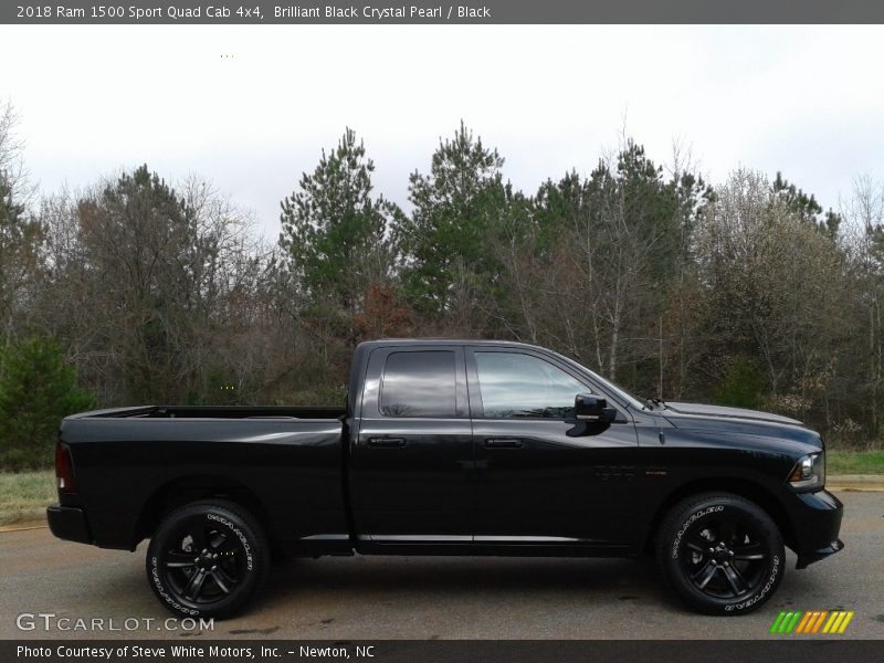 Brilliant Black Crystal Pearl / Black 2018 Ram 1500 Sport Quad Cab 4x4