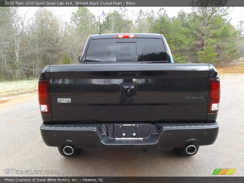 Brilliant Black Crystal Pearl / Black 2018 Ram 1500 Sport Quad Cab 4x4