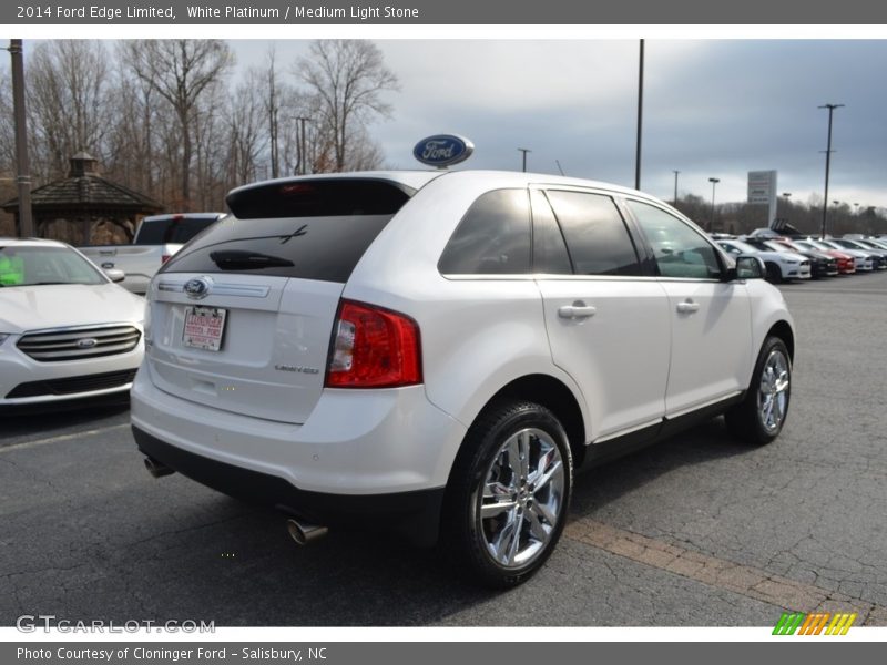 White Platinum / Medium Light Stone 2014 Ford Edge Limited