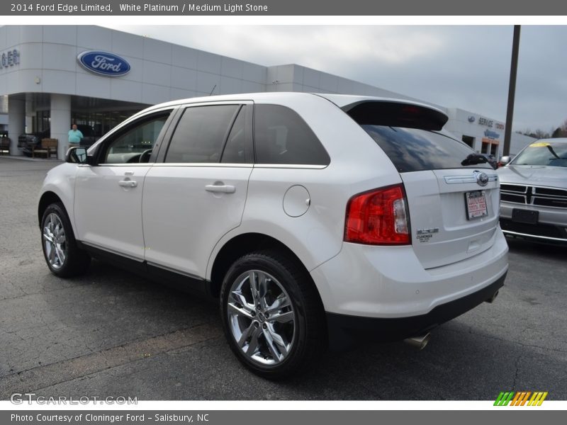 White Platinum / Medium Light Stone 2014 Ford Edge Limited