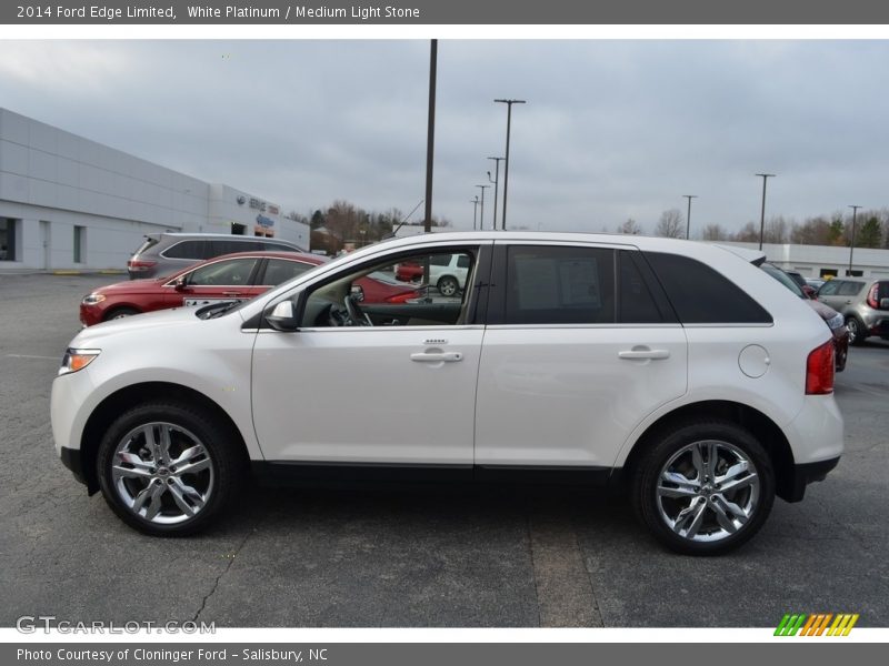 White Platinum / Medium Light Stone 2014 Ford Edge Limited