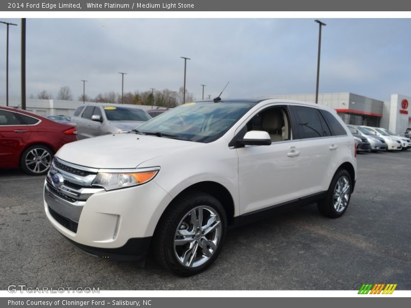 White Platinum / Medium Light Stone 2014 Ford Edge Limited