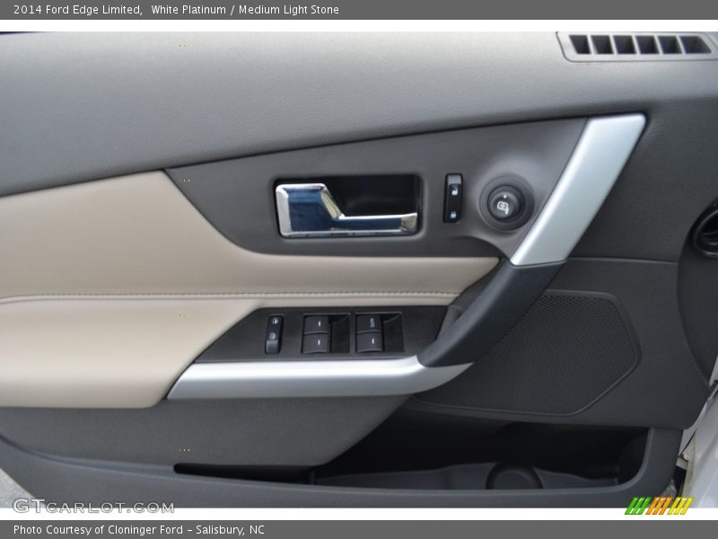 White Platinum / Medium Light Stone 2014 Ford Edge Limited