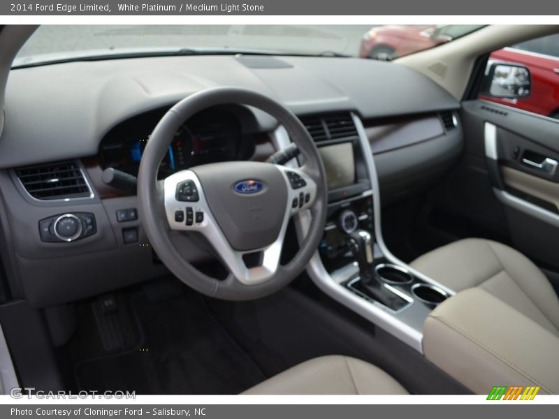 White Platinum / Medium Light Stone 2014 Ford Edge Limited