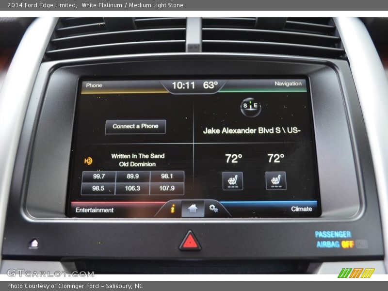 White Platinum / Medium Light Stone 2014 Ford Edge Limited