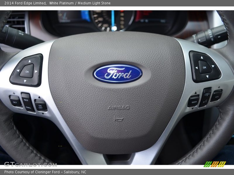 White Platinum / Medium Light Stone 2014 Ford Edge Limited