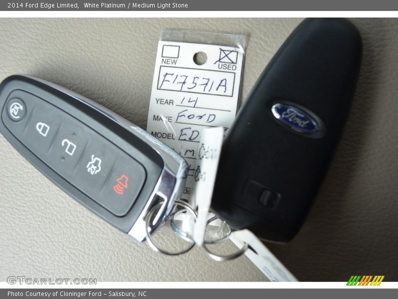 White Platinum / Medium Light Stone 2014 Ford Edge Limited