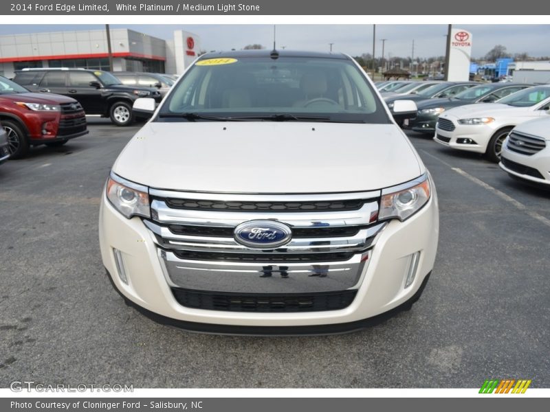 White Platinum / Medium Light Stone 2014 Ford Edge Limited