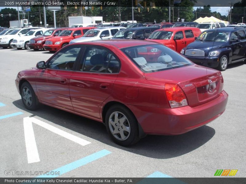 Electric Red Metallic / Gray 2005 Hyundai Elantra GLS Sedan