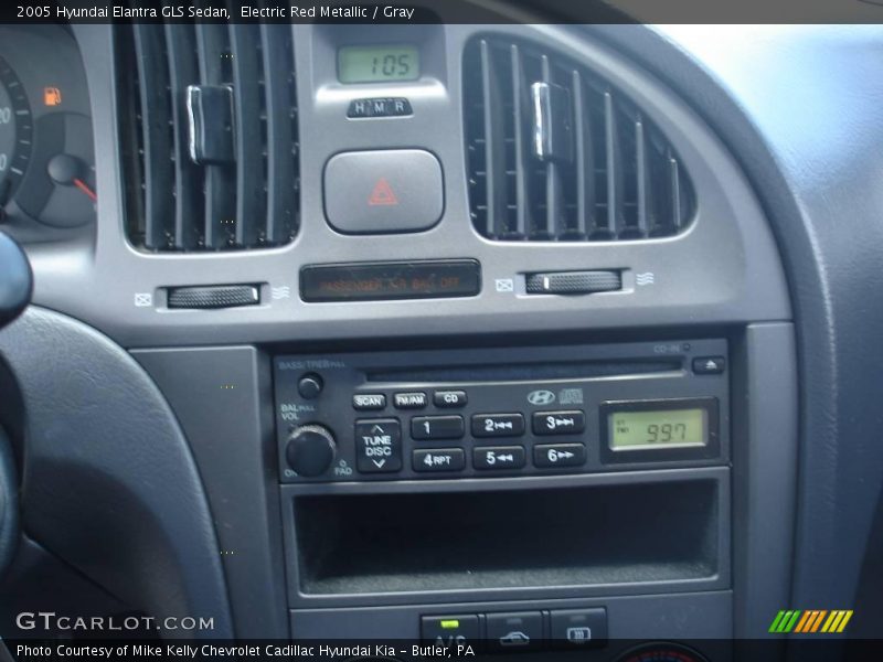 Electric Red Metallic / Gray 2005 Hyundai Elantra GLS Sedan