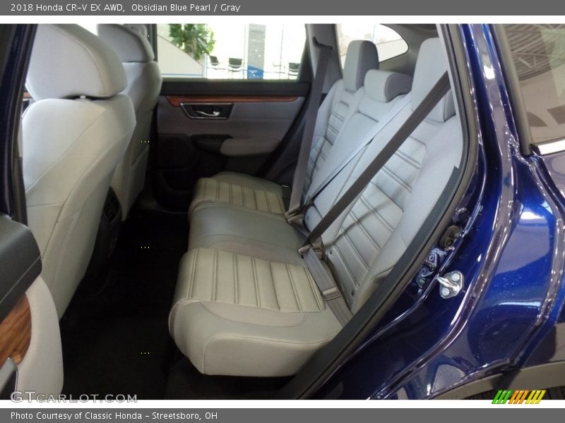 Obsidian Blue Pearl / Gray 2018 Honda CR-V EX AWD