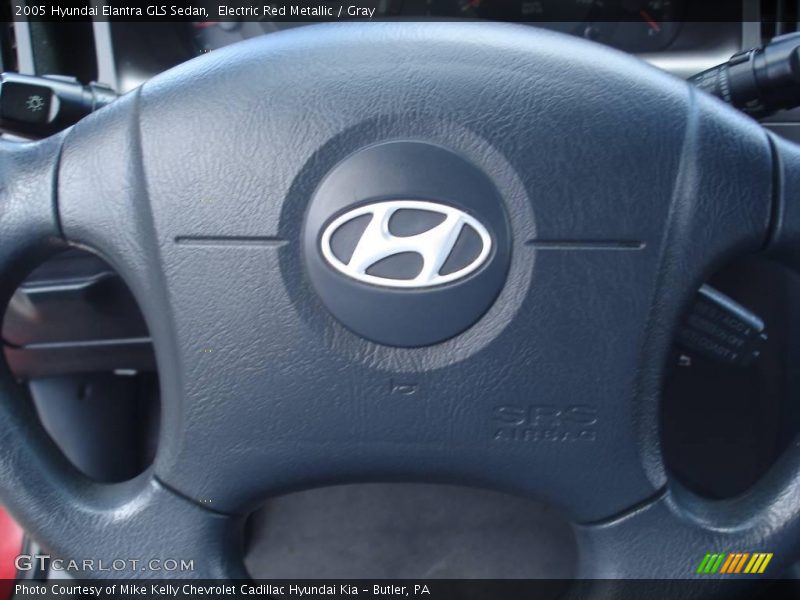 Electric Red Metallic / Gray 2005 Hyundai Elantra GLS Sedan