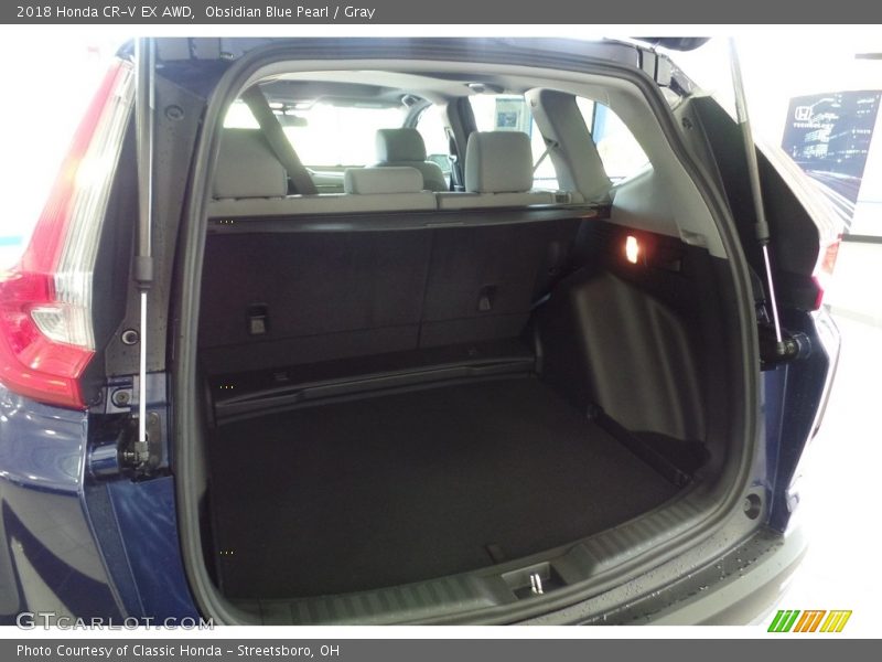 Obsidian Blue Pearl / Gray 2018 Honda CR-V EX AWD