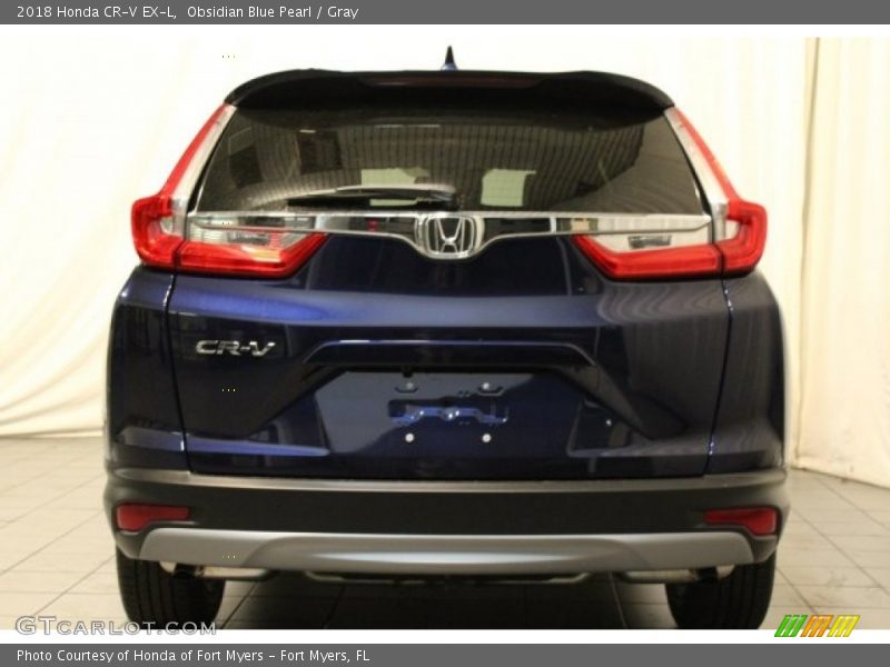 Obsidian Blue Pearl / Gray 2018 Honda CR-V EX-L