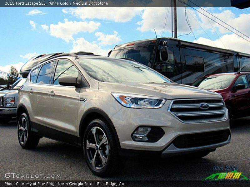 White Gold / Medium Light Stone 2018 Ford Escape SEL