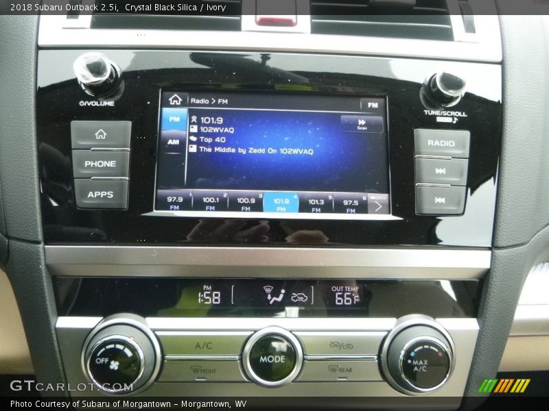 Crystal Black Silica / Ivory 2018 Subaru Outback 2.5i