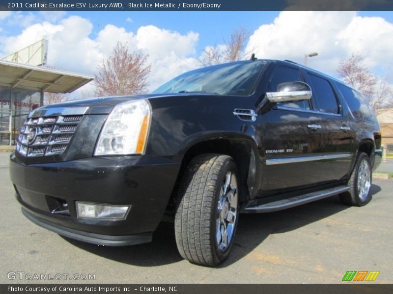 Black Ice Metallic / Ebony/Ebony 2011 Cadillac Escalade ESV Luxury AWD