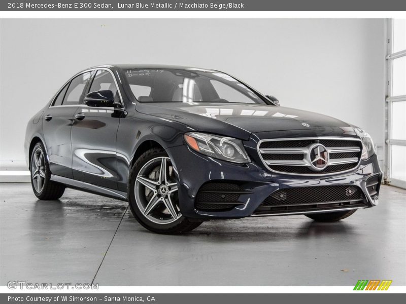 Lunar Blue Metallic / Macchiato Beige/Black 2018 Mercedes-Benz E 300 Sedan