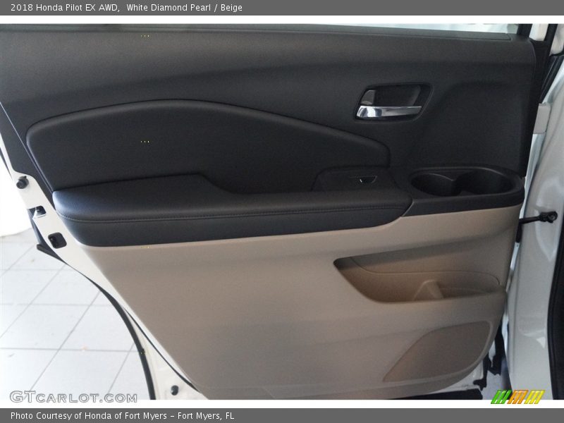 White Diamond Pearl / Beige 2018 Honda Pilot EX AWD