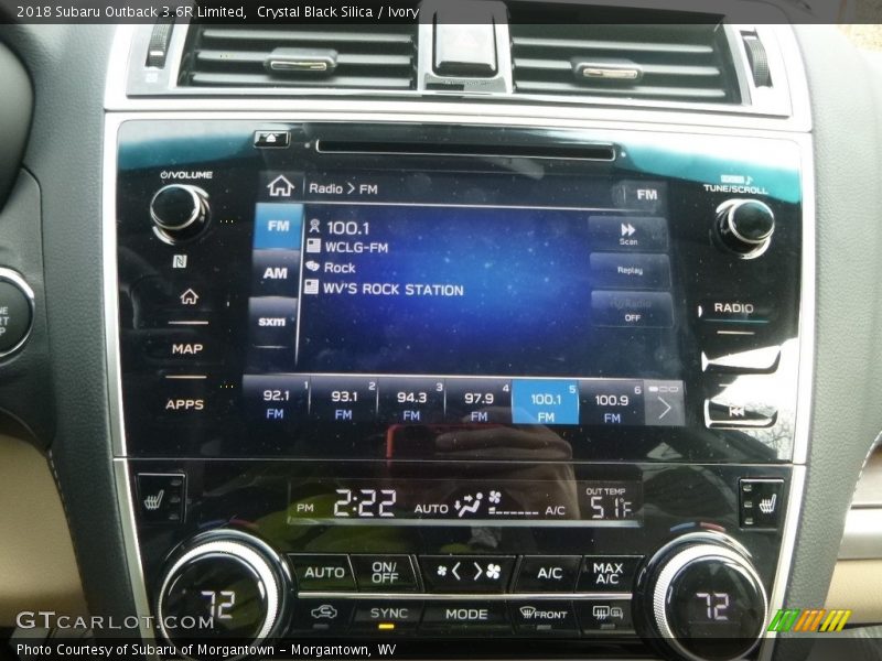 Crystal Black Silica / Ivory 2018 Subaru Outback 3.6R Limited
