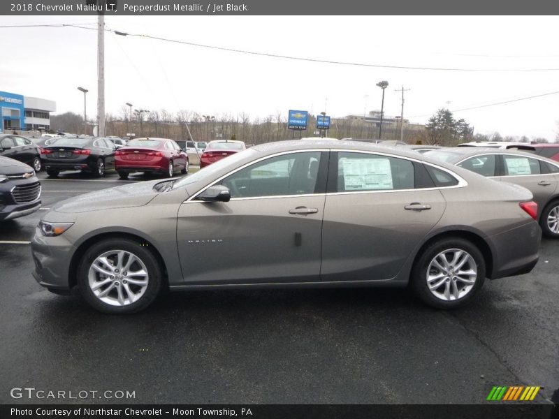 Pepperdust Metallic / Jet Black 2018 Chevrolet Malibu LT