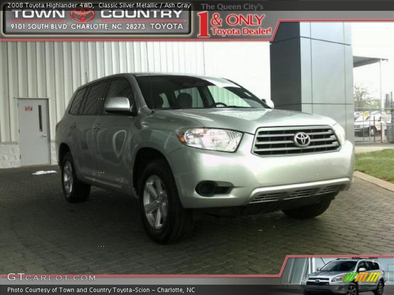 Classic Silver Metallic / Ash Gray 2008 Toyota Highlander 4WD