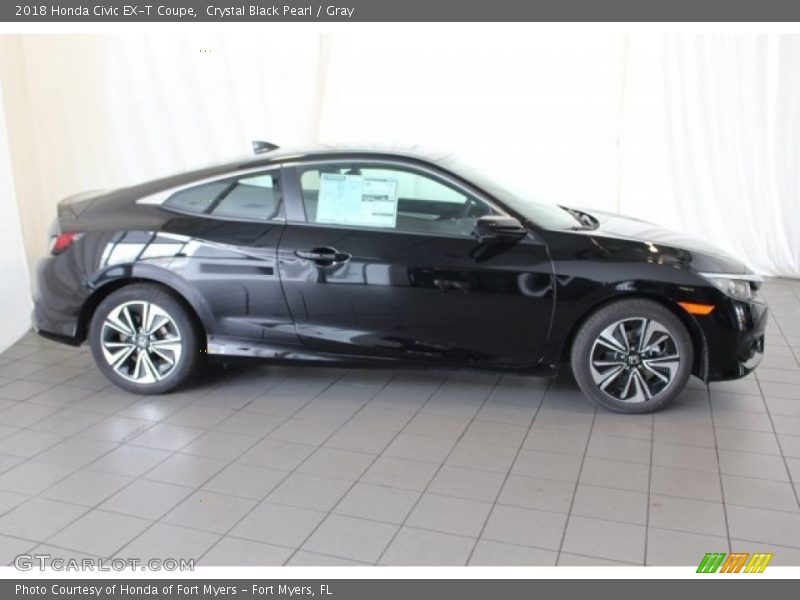 Crystal Black Pearl / Gray 2018 Honda Civic EX-T Coupe