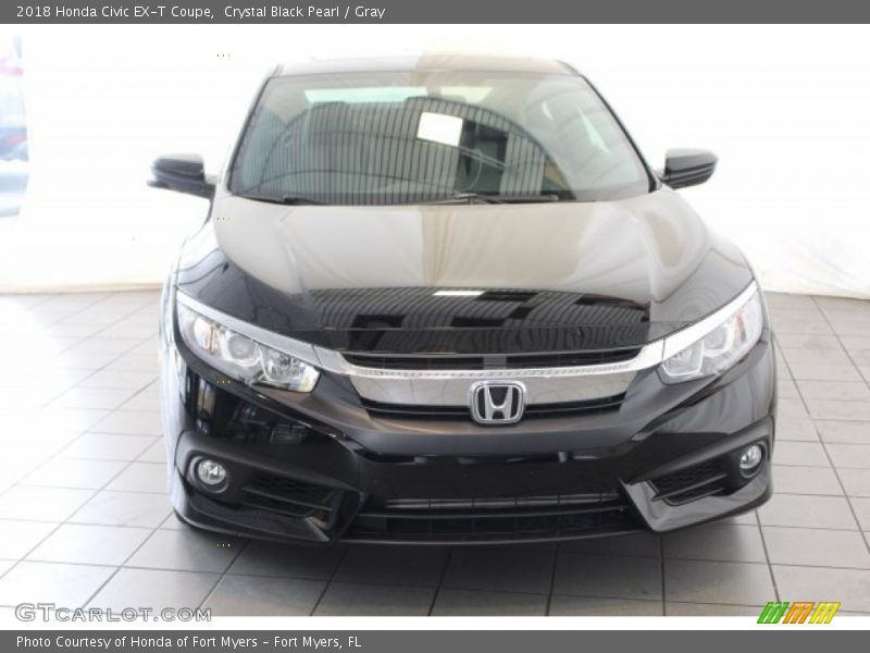Crystal Black Pearl / Gray 2018 Honda Civic EX-T Coupe