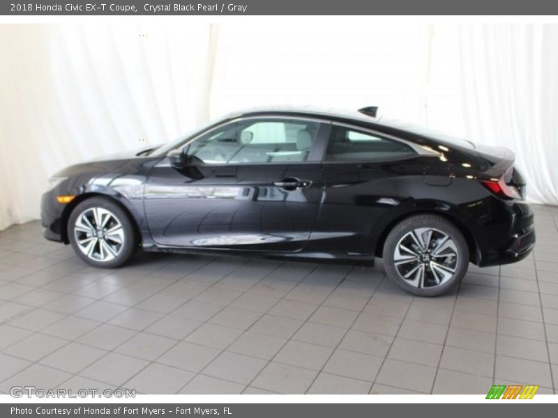 Crystal Black Pearl / Gray 2018 Honda Civic EX-T Coupe