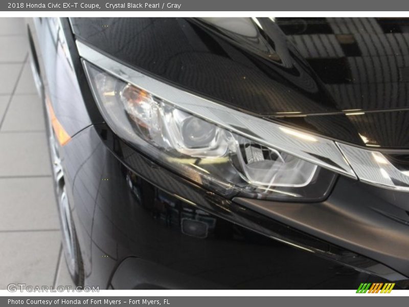 Crystal Black Pearl / Gray 2018 Honda Civic EX-T Coupe