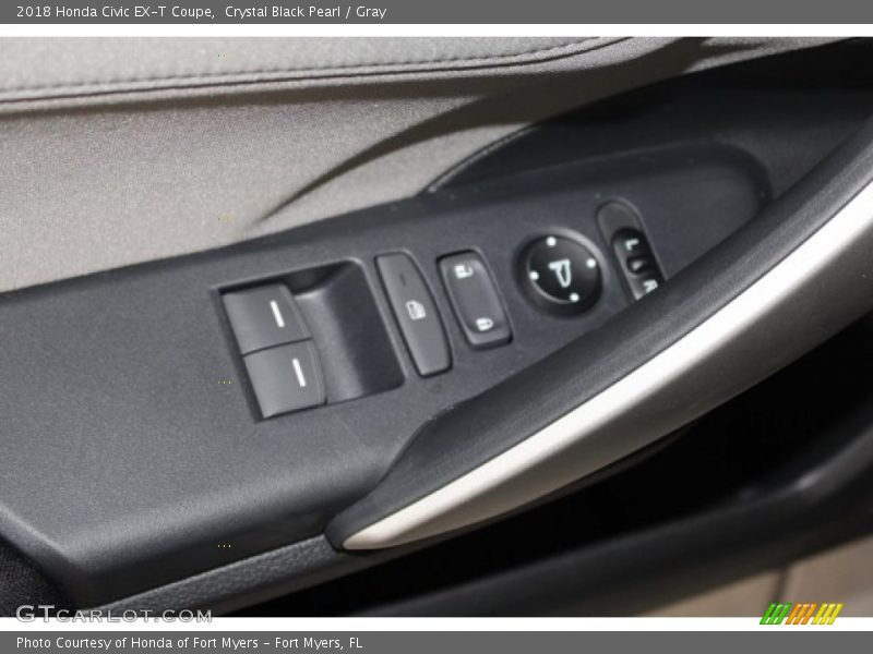 Crystal Black Pearl / Gray 2018 Honda Civic EX-T Coupe