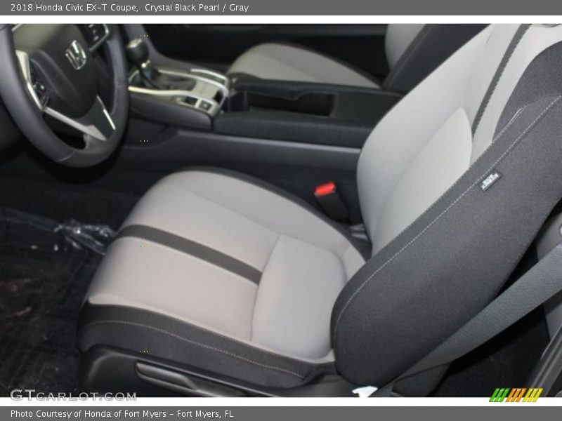 Crystal Black Pearl / Gray 2018 Honda Civic EX-T Coupe