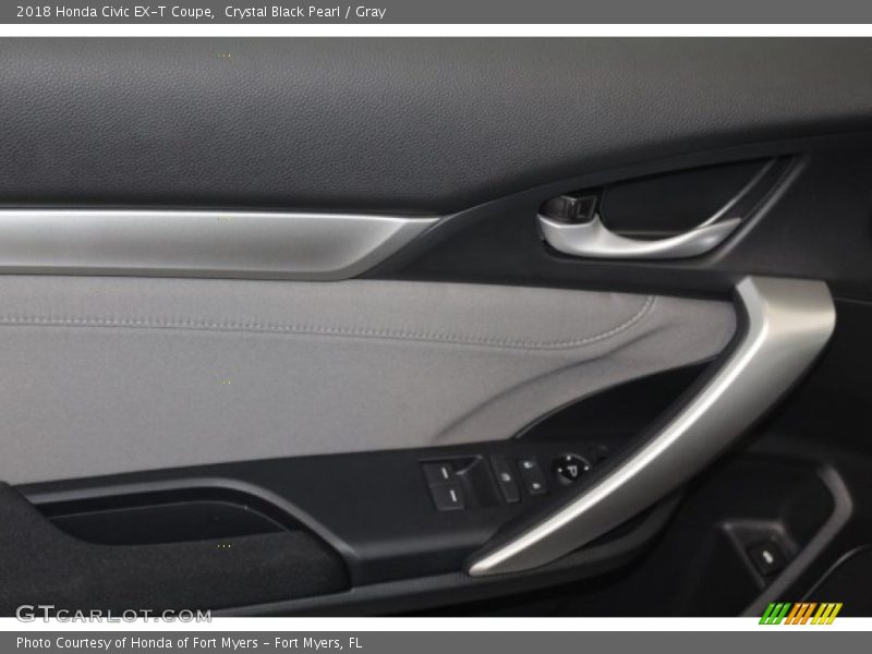 Crystal Black Pearl / Gray 2018 Honda Civic EX-T Coupe